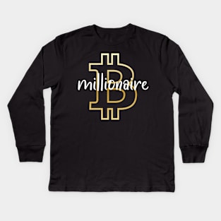 Bitcoin Millionaire Kids Long Sleeve T-Shirt